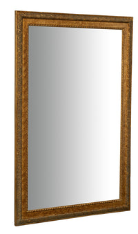 Biscottini Specchio Specchiera da parete e appendere verticale/orizzontale L60xPR4xH90 cm finitura foglia oro anticato