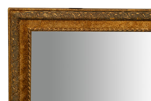 Biscottini Specchio Specchiera da parete e appendere verticale/orizzontale L60xPR4xH90 cm finitura foglia oro anticato