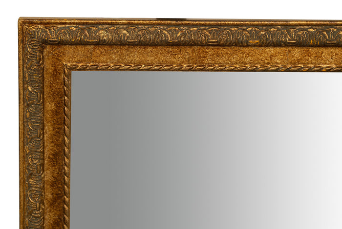 Biscottini Specchio Specchiera da parete e appendere verticale/orizzontale L60xPR4xH90 cm finitura foglia oro anticato