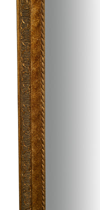 Biscottini Specchio Specchiera da parete e appendere verticale/orizzontale L60xPR4xH90 cm finitura foglia oro anticato