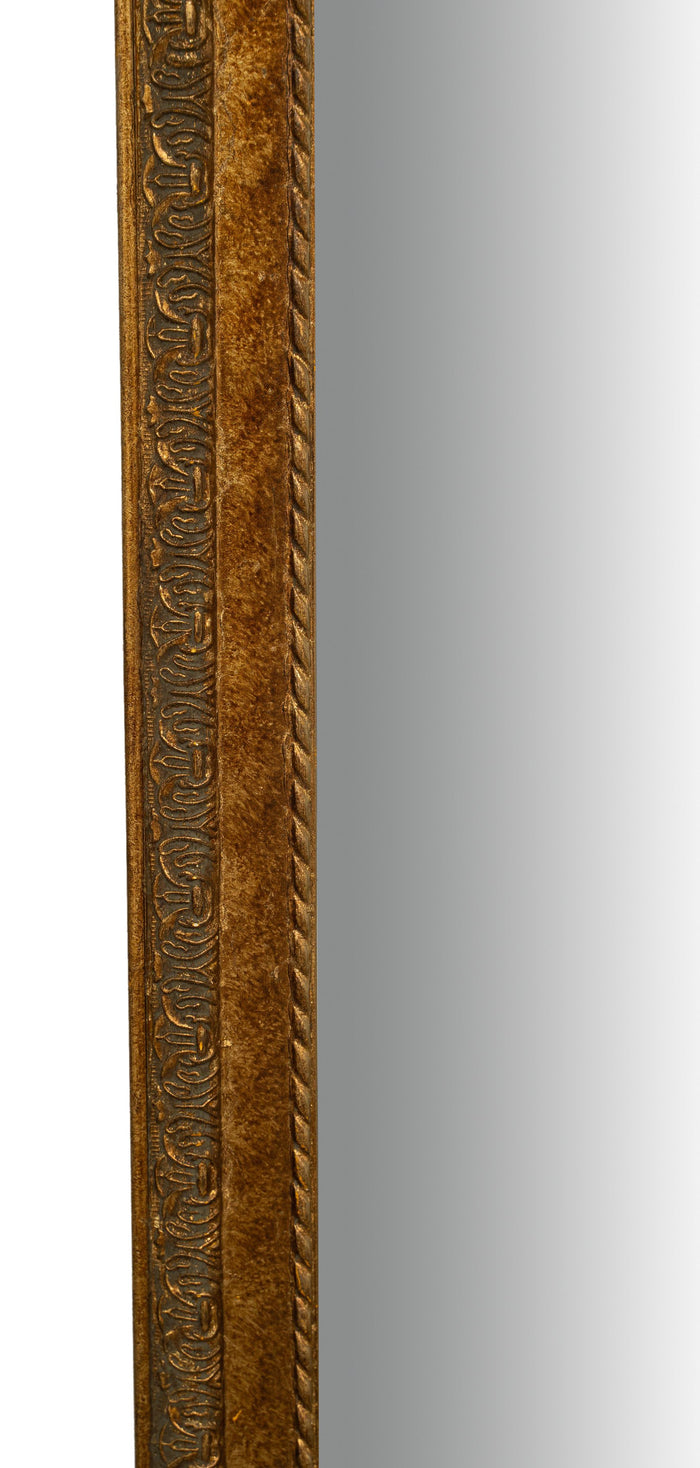 Biscottini Specchio Specchiera da parete e appendere verticale/orizzontale L60xPR4xH90 cm finitura foglia oro anticato