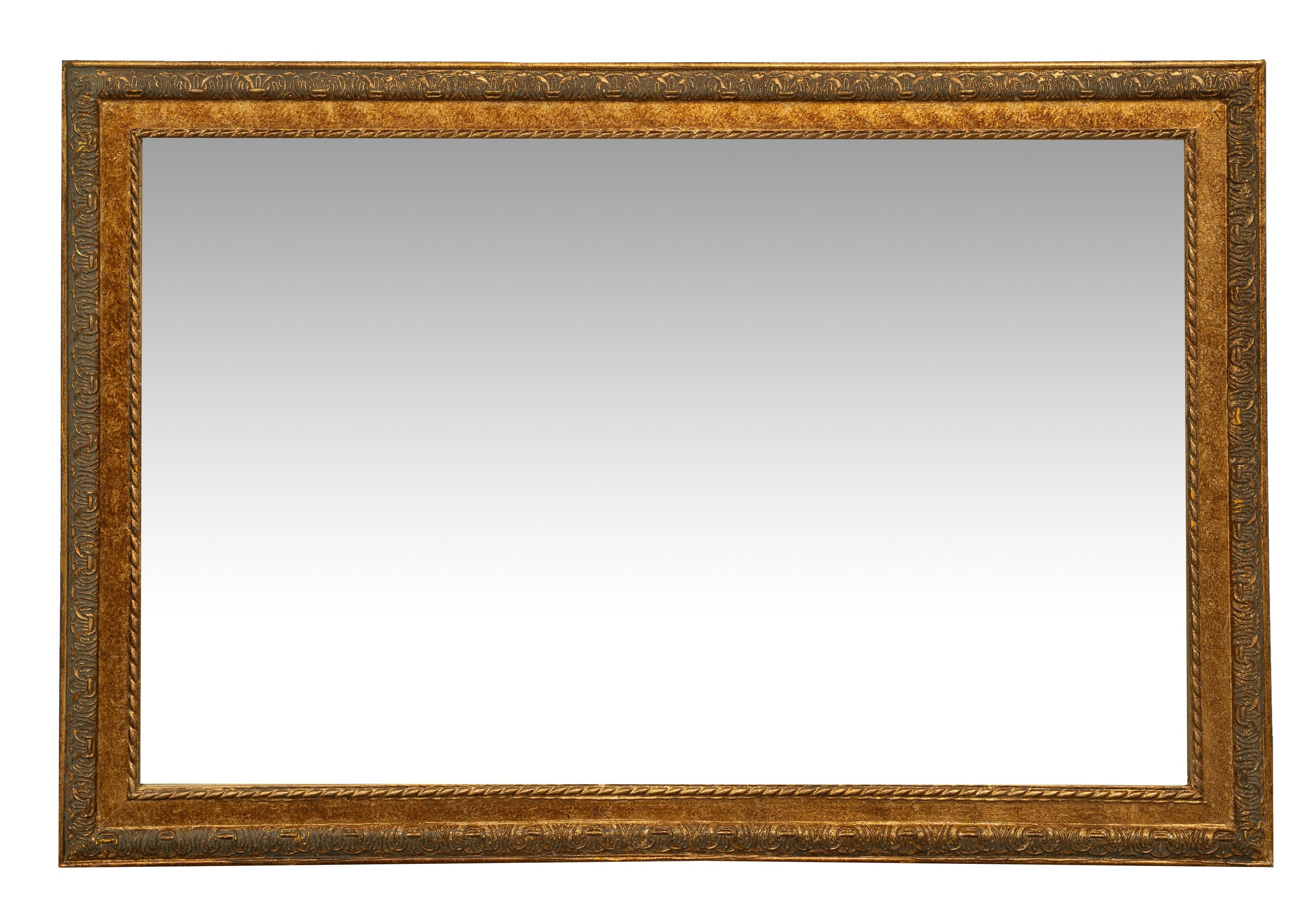 Biscottini Specchio Specchiera da parete e appendere verticale/orizzontale L60xPR4xH90 cm finitura foglia oro anticato