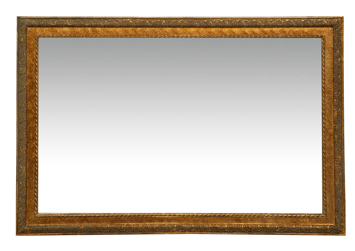 Biscottini Specchio Specchiera da parete e appendere verticale/orizzontale L60xPR4xH90 cm finitura foglia oro anticato