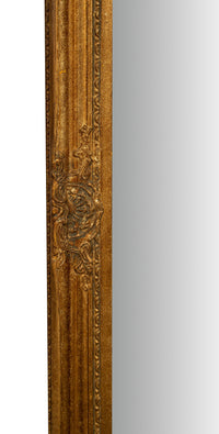 Biscottini Specchio Specchiera da parete e appendere verticale/orizzontale L60xPR4xH90 cm finitura foglia oro anticato