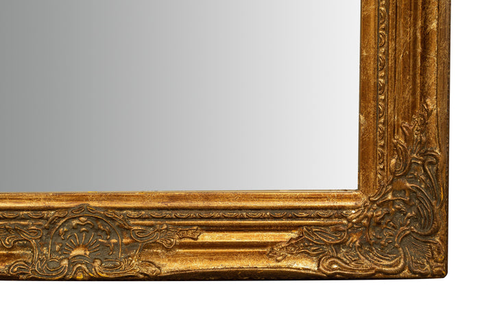 Biscottini Specchio Specchiera da parete e appendere verticale/orizzontale L60xPR4xH90 cm finitura foglia oro anticato