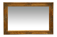 Biscottini Specchio Specchiera da parete e appendere verticale/orizzontale L60xPR4xH90 cm finitura foglia oro anticato