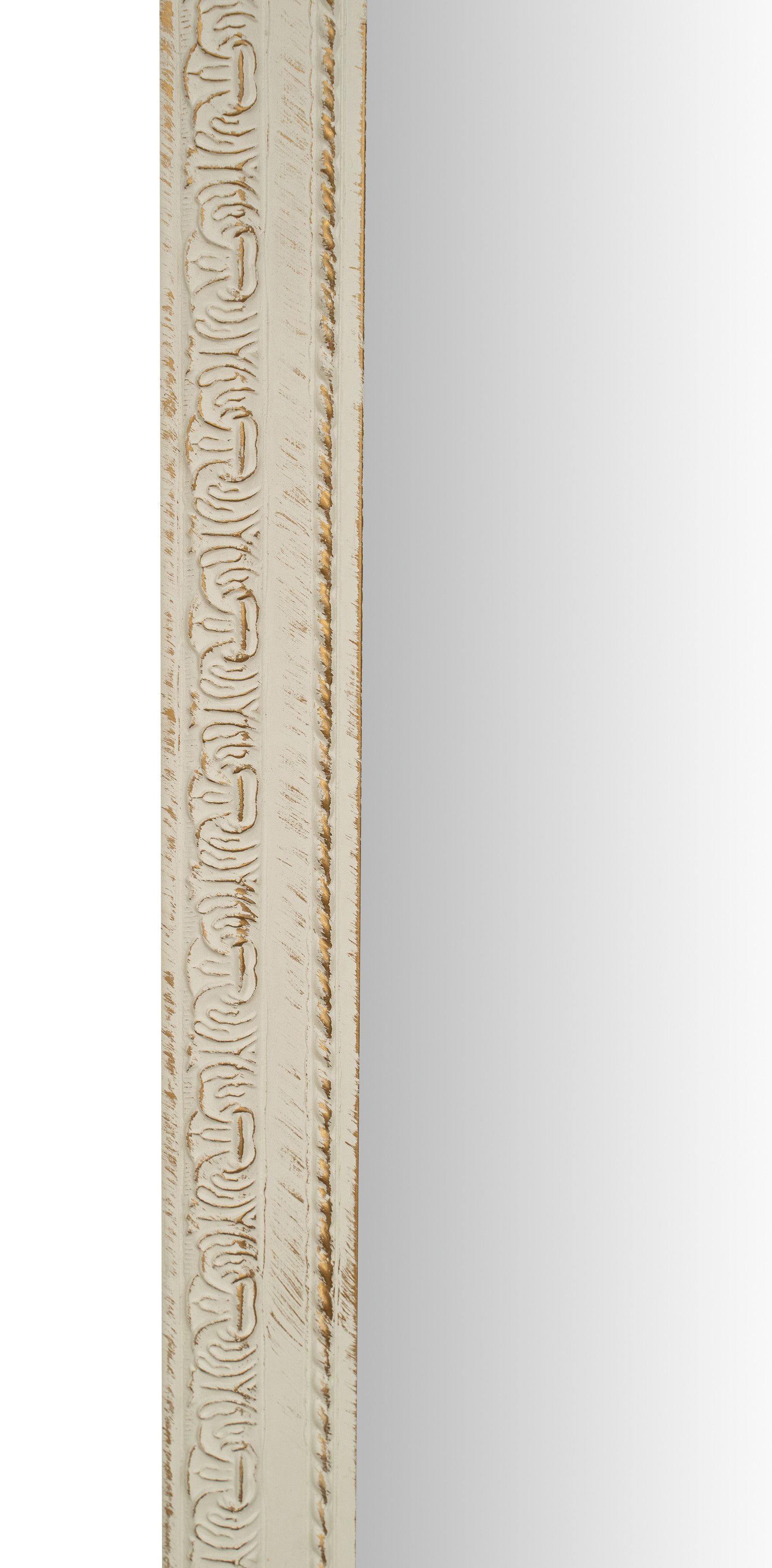 Biscottini Specchio Specchiera da parete e appendere verticale/orizzontale L72xPR3xH180 cm finitura bianco anticato