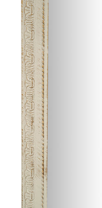 Biscottini Specchio Specchiera da parete e appendere verticale/orizzontale L72xPR3xH180 cm finitura bianco anticato