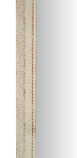 Biscottini Specchio Specchiera da parete e appendere verticale/orizzontale L72xPR3xH180 cm finitura bianco anticato