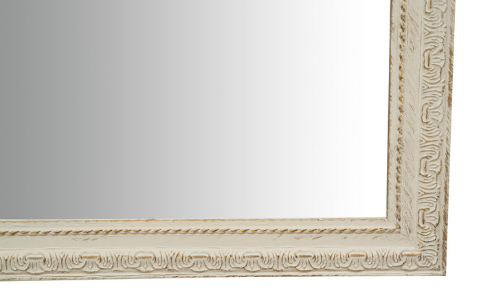 Biscottini Specchio Specchiera da parete e appendere verticale/orizzontale L72xPR3xH180 cm finitura bianco anticato