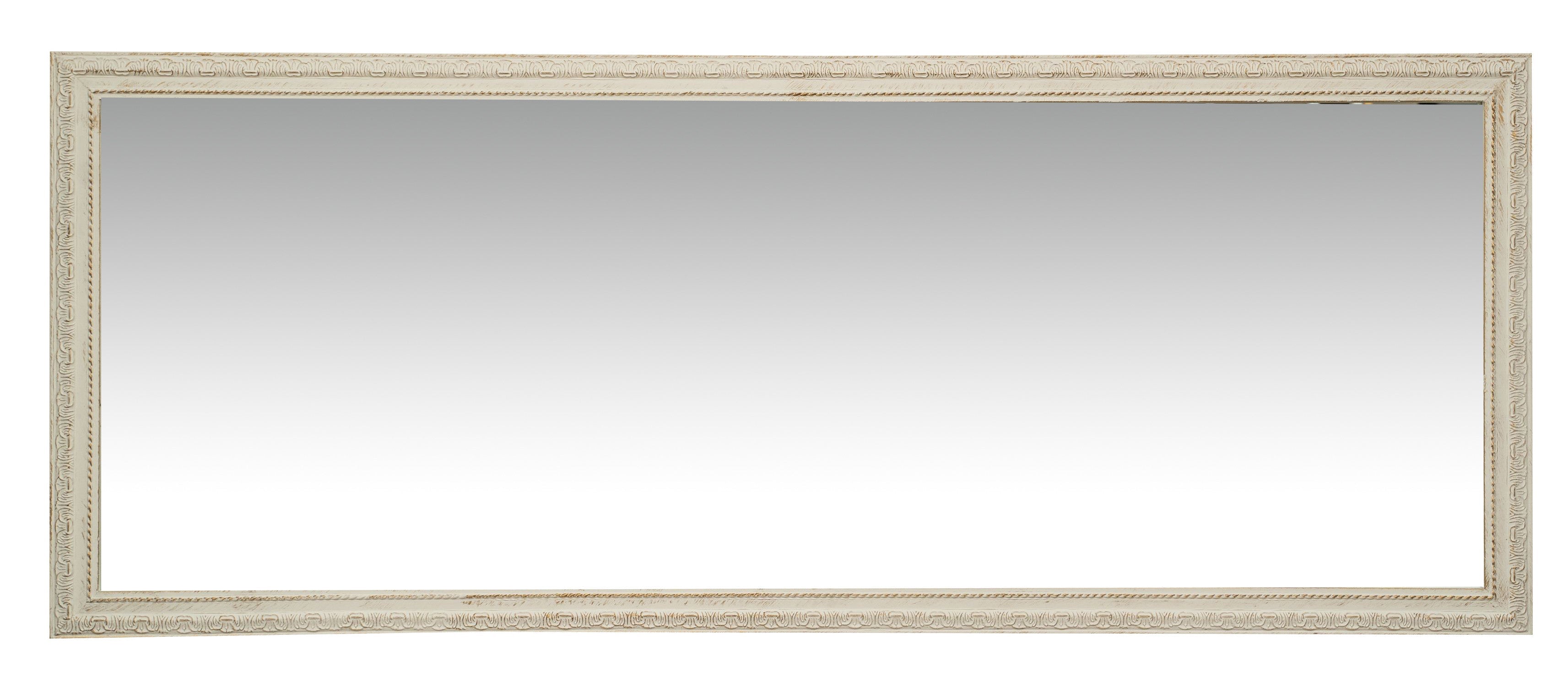 Biscottini Specchio Specchiera da parete e appendere verticale/orizzontale L72xPR3xH180 cm finitura bianco anticato