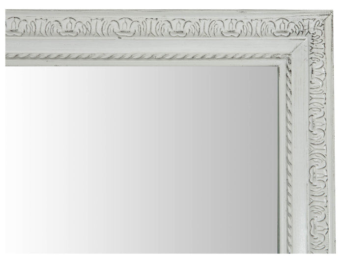 Biscottini Specchio Specchiera da parete e appendere verticale/orizzontale L72xPR4xH180 cm finitura bianca anticata.