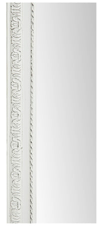 Biscottini Specchio Specchiera da parete e appendere verticale/orizzontale L72xPR4xH180 cm finitura bianca anticata.
