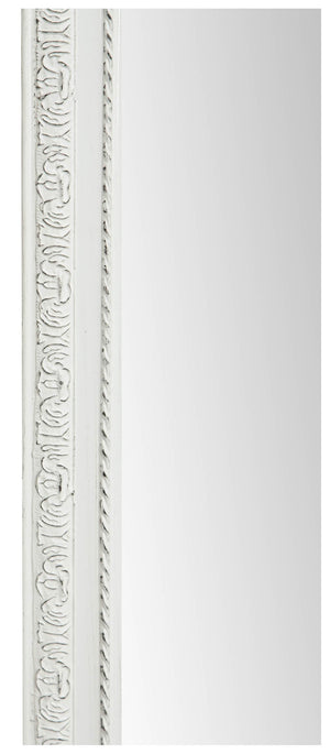 Biscottini Specchio Specchiera da parete e appendere verticale/orizzontale L72xPR4xH180 cm finitura bianca anticata.