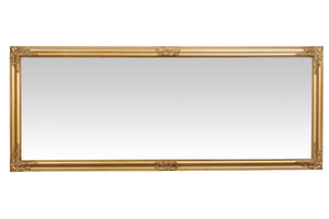 Biscottini Specchio Specchiera da parete e appendere verticale/orizzontale L72xPR4xH180 cm finitura foglia oro anticato.