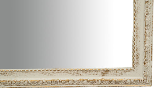 Biscottini Specchio Specchiera da parete e appendere verticale/orizzontale L90xPR4xH120 cm finitura bianco anticato