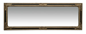 Biscottini Specchio Specchiera Impero da parete e appendere verticale/orizzontale L50xPR4xH140 cm finitura argento e nero anticato