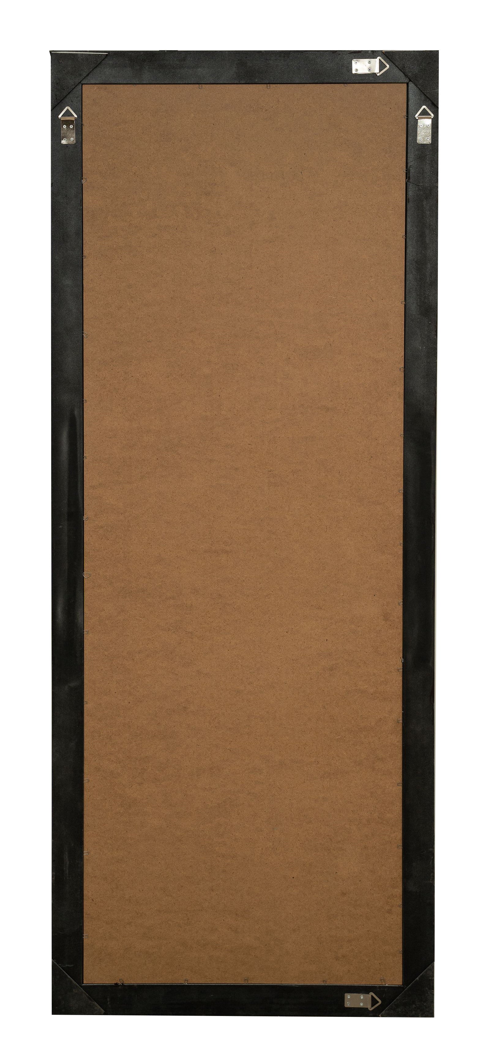 Biscottini Specchio Specchiera Impero da parete e appendere verticale/orizzontale L72xPR4xH180 cm finitura argento e nero anticato