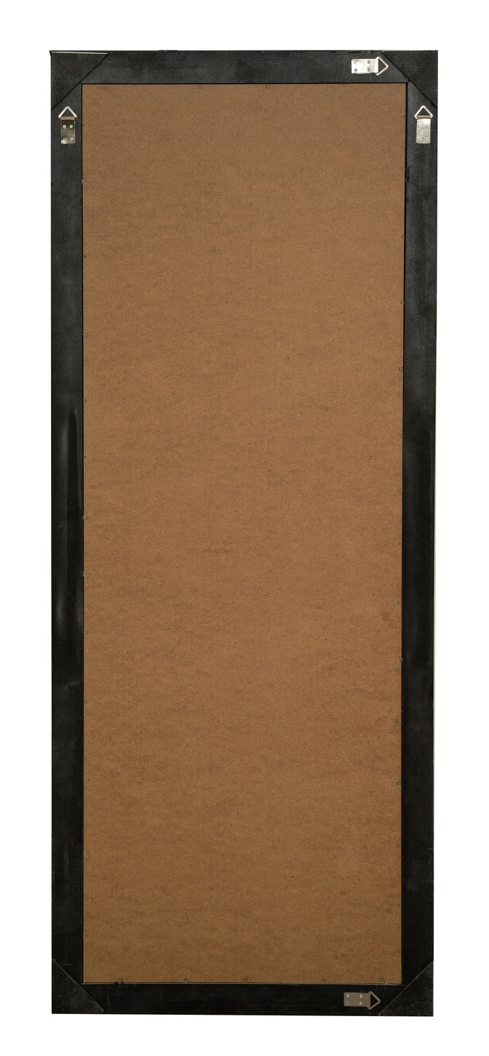 Biscottini Specchio Specchiera Impero da parete e appendere verticale/orizzontale L72xPR4xH180 cm finitura argento e nero anticato