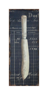 Biscottini Stampa 'COLTELLO' su tela in juta grezza anticata L30,5xPR2xH76 cm dimensioni