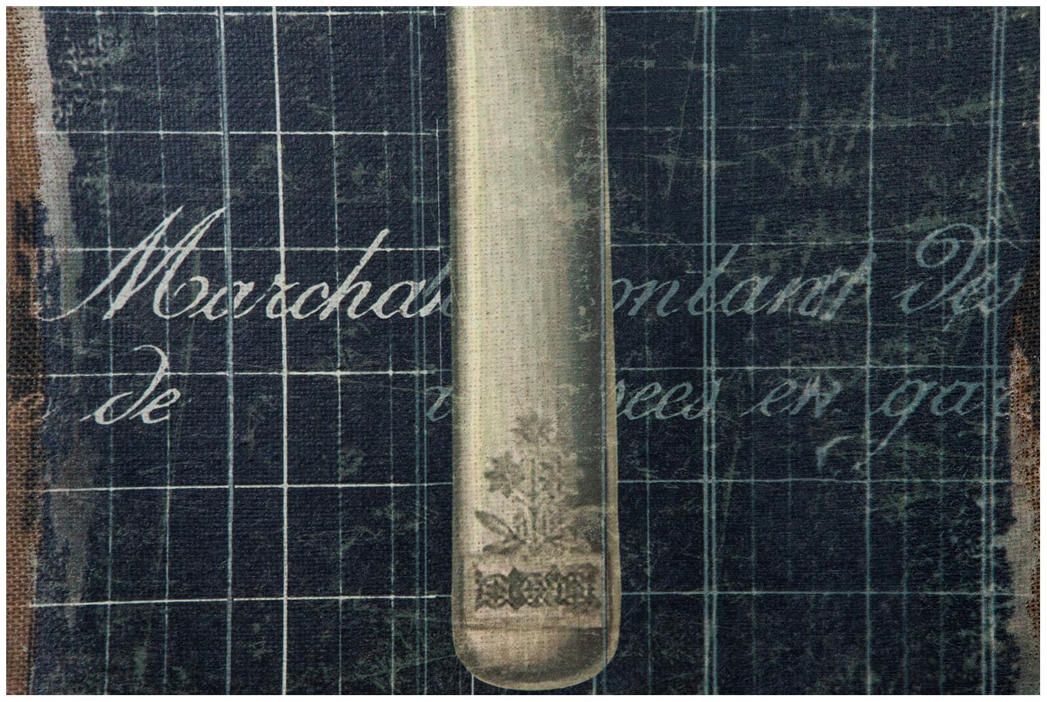 Biscottini Stampa 'COLTELLO' su tela in juta grezza anticata L40xPR2xH120 cm dimensioni