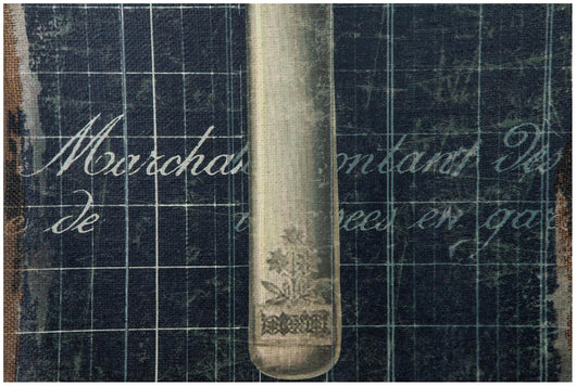 Biscottini Stampa 'COLTELLO' su tela in juta grezza anticata L40xPR2xH120 cm dimensioni