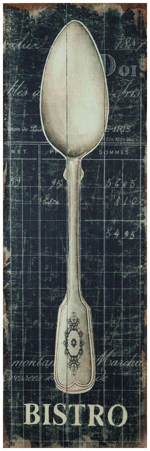 Biscottini Stampa 'CUCCHIAIO' su tela in juta grezza anticata L40xPR2xH120 cm dimensioni