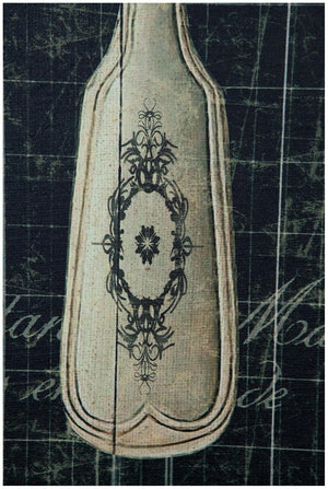 Biscottini Stampa 'CUCCHIAIO' su tela in juta grezza anticata L40xPR2xH120 cm dimensioni