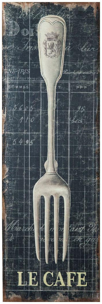 Biscottini Stampa 'FORCHETTA' su tela in juta grezza anticata L40xPR2xH120 cm dimensioni