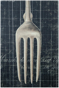 Biscottini Stampa 'FORCHETTA' su tela in juta grezza anticata L40xPR2xH120 cm dimensioni