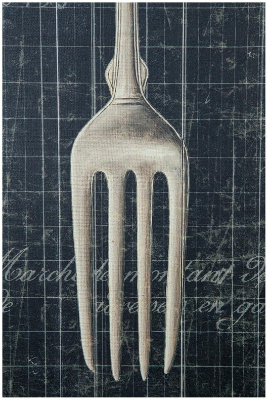 Biscottini Stampa 'FORCHETTA' su tela in juta grezza anticata L40xPR2xH120 cm dimensioni