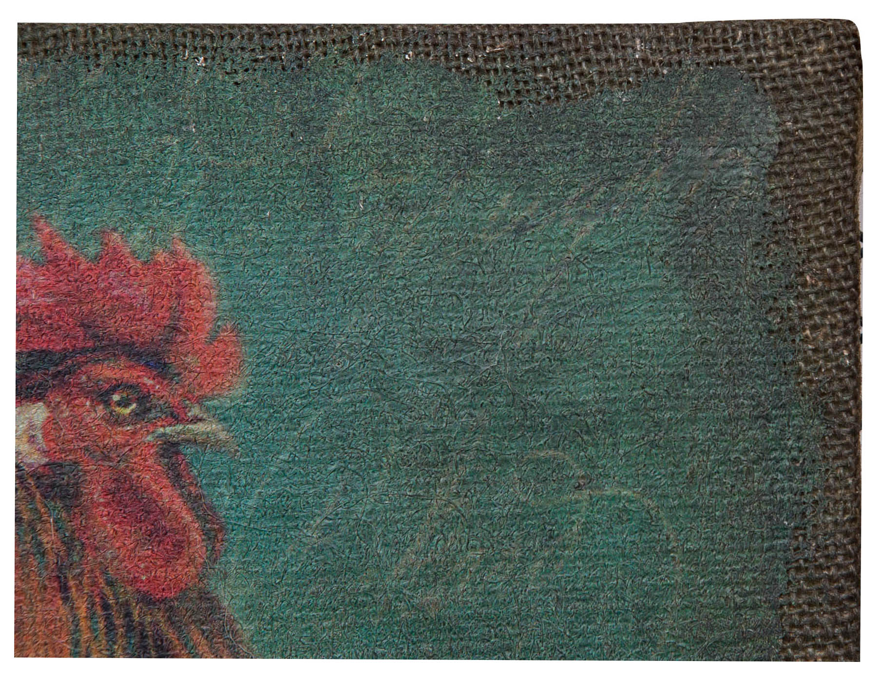 Biscottini Stampa 'GALLO' su tela in juta grezza anticata dimensioni L40xPR1,9xH40