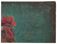 Biscottini Stampa 'GALLO' su tela in juta grezza anticata dimensioni L40xPR1,9xH40