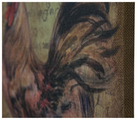 Biscottini Stampa 'GALLO' su tela in juta grezza anticata dimensioni L40xPR3xH80 Offerta