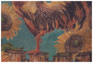 Biscottini Stampa 'GALLO' su tela in juta grezza anticata L40xPR1,9xH40 cm dimensioni