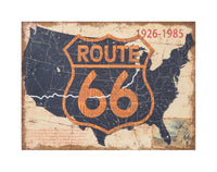 Biscottini Stampa 'ROUTE 66' su tela in juta grezza anticata L60xPR1,9xH45 cm dimensioni
