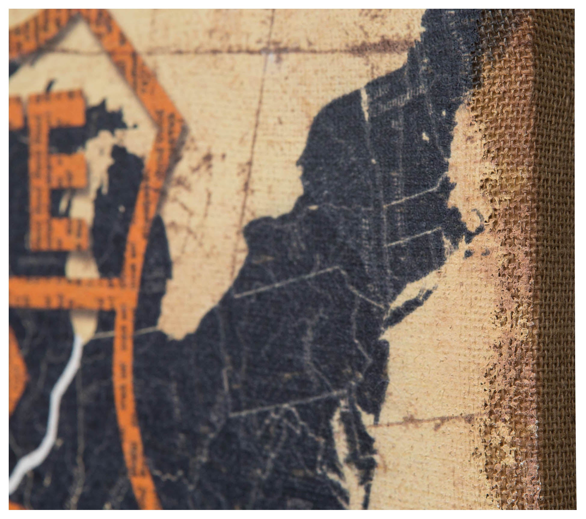 Biscottini Stampa 'ROUTE 66' su tela in juta grezza anticata L60xPR1,9xH45 cm dimensioni