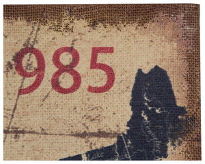 Biscottini Stampa 'ROUTE 66' su tela in juta grezza anticata L90xPR2xH60 cm dimensioni