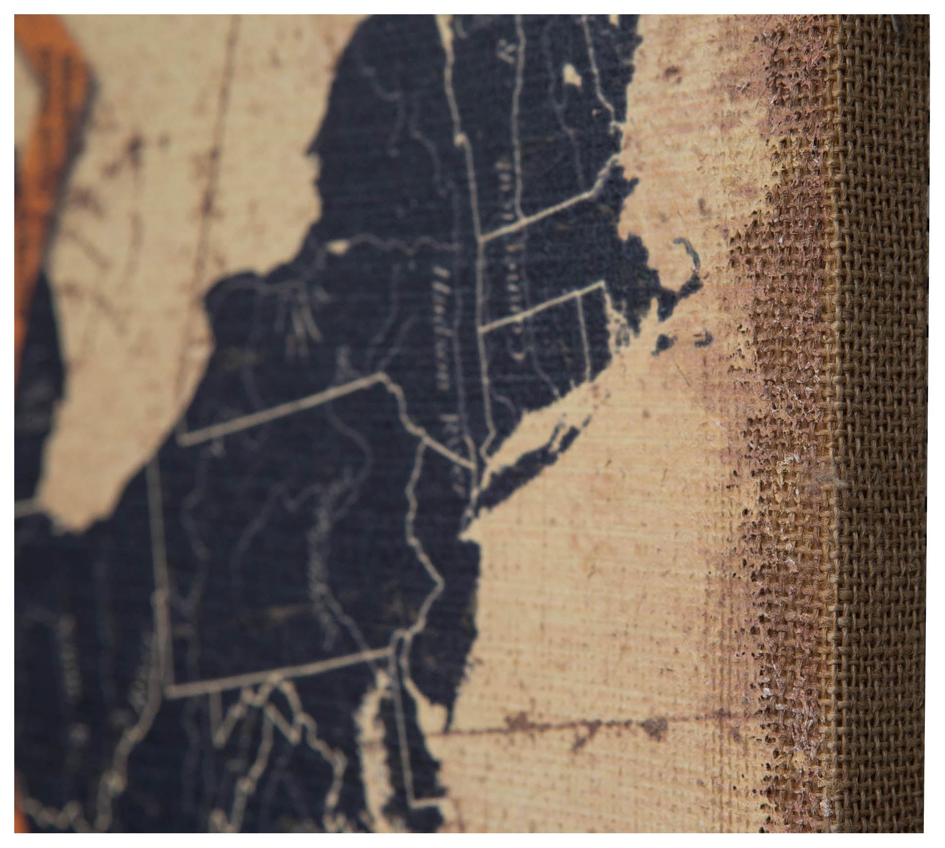 Biscottini Stampa 'ROUTE 66' su tela in juta grezza anticata L90xPR2xH60 cm dimensioni