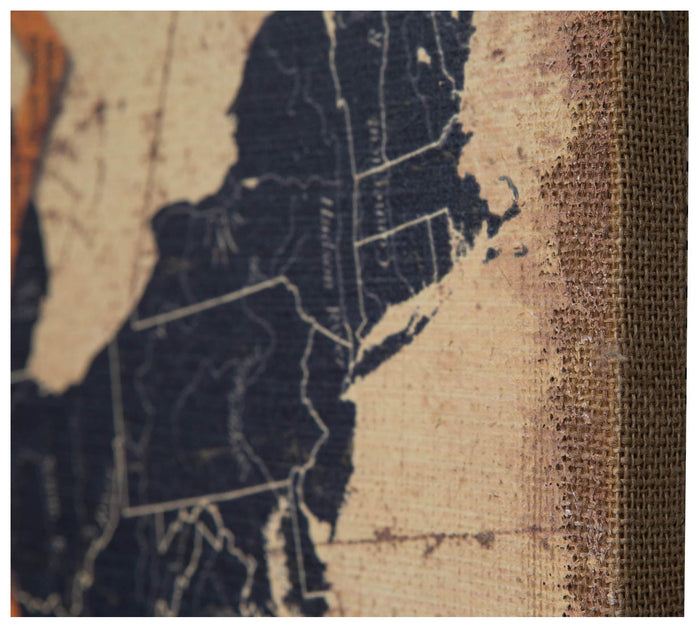 Biscottini Stampa 'ROUTE 66' su tela in juta grezza anticata L90xPR2xH60 cm dimensioni