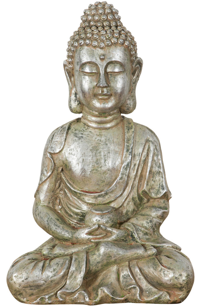 Biscottini Statua di Buddha in resina finitura oro anticato L36xPR29xH60 cm Statuetta