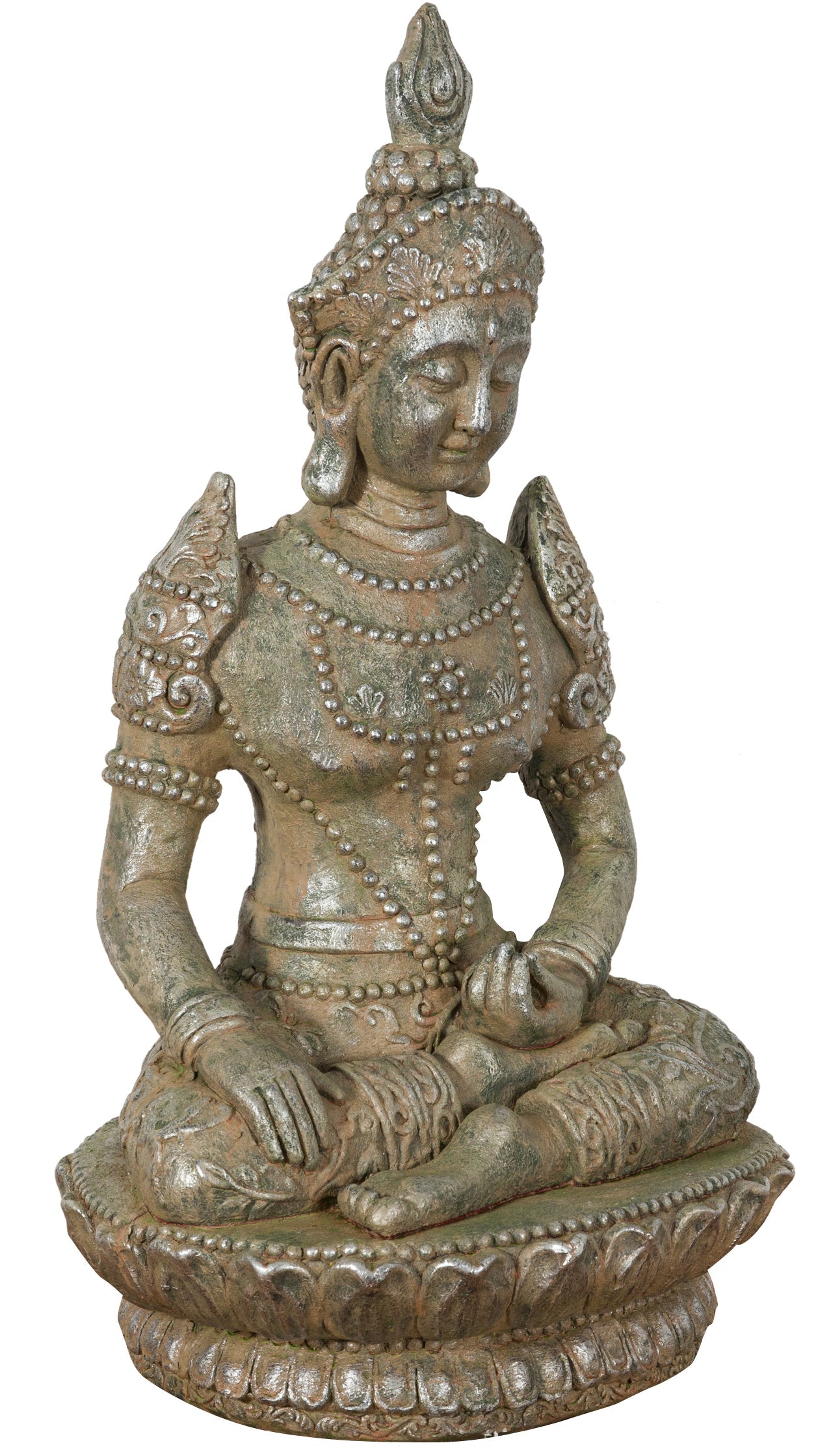 Biscottini Statua di Buddha in resina finitura oro anticato L42xPR38xH75 cm Statuetta