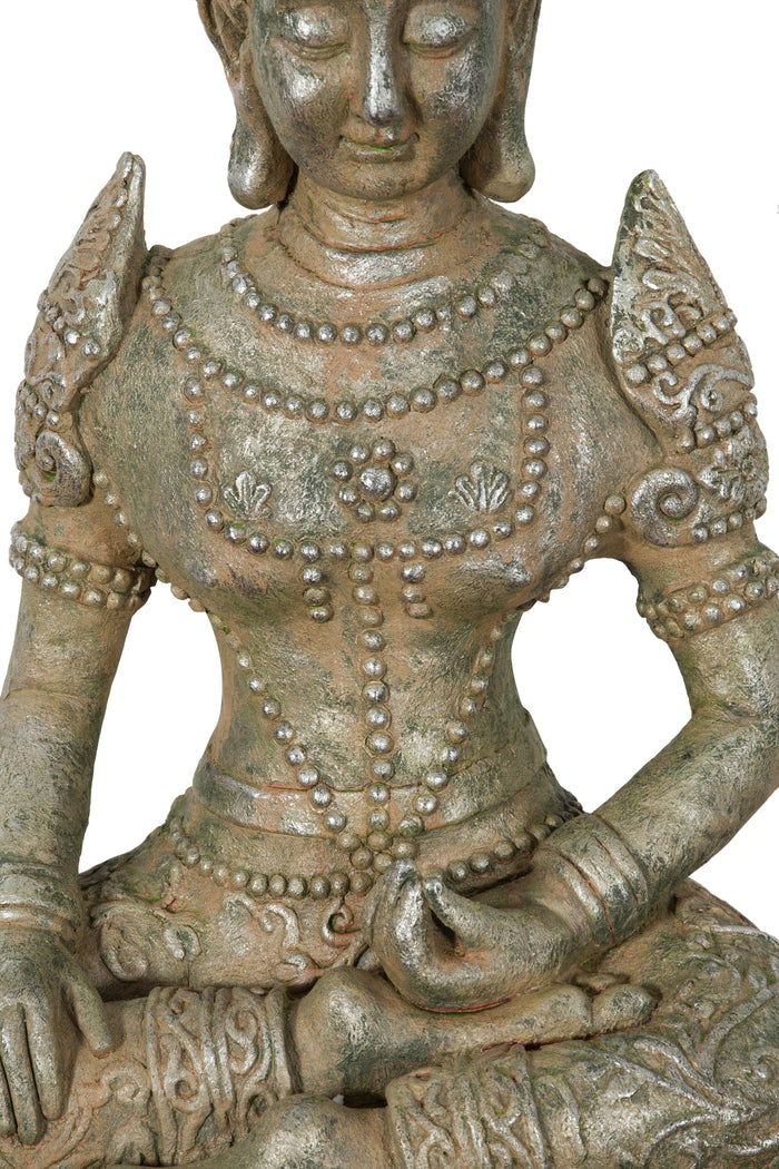 Biscottini Statua di Buddha in resina finitura oro anticato L42xPR38xH75 cm Statuetta