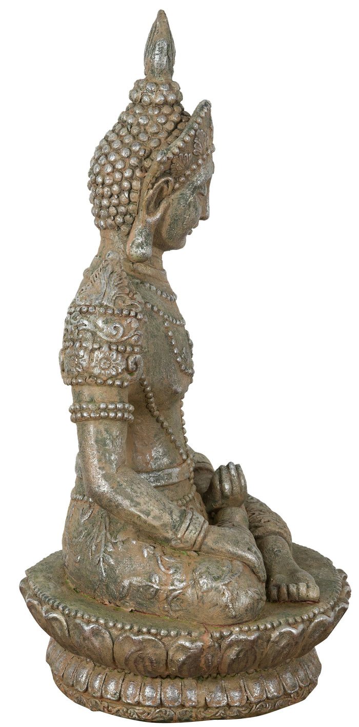 Biscottini Statua di Buddha in resina finitura oro anticato L42xPR38xH75 cm Statuetta