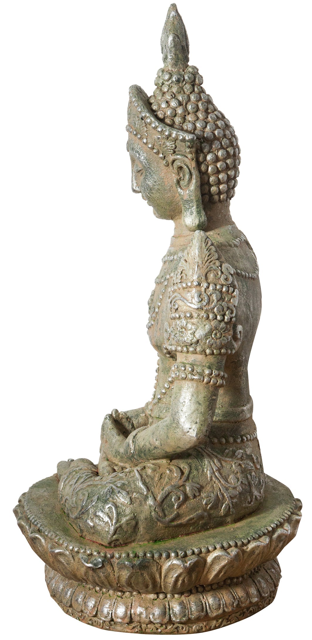 Biscottini Statua di Buddha in resina finitura oro anticato L42xPR38xH75 cm Statuetta
