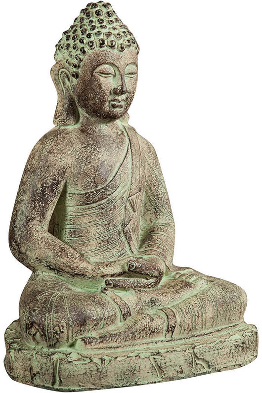 Biscottini Statuetta di Buddha in gesso dipinto finitura anticata L38xPR28xH55 cm Offerta