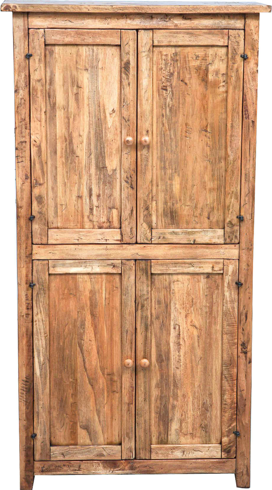 Biscottini Stipetto Country in legno massello di tiglio finitura naturale L68xPR25xH130 cm. Made in Italy