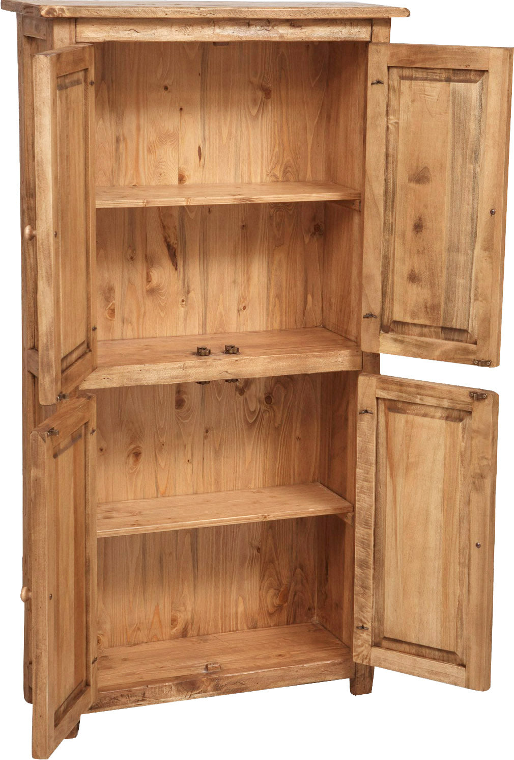 Biscottini Stipetto Country in legno massello di tiglio finitura naturale L68xPR25xH130 cm. Made in Italy