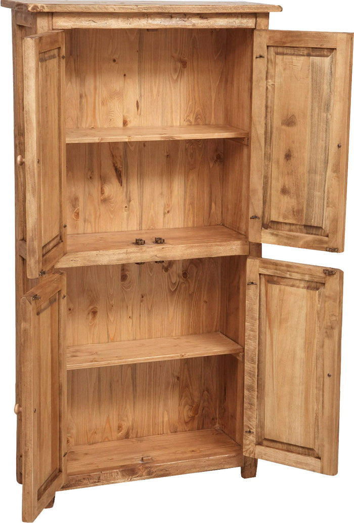 Biscottini Stipetto Country in legno massello di tiglio finitura naturale L68xPR25xH130 cm. Made in Italy