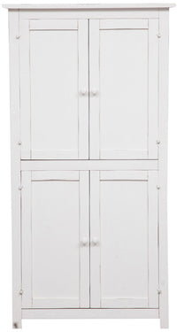 Biscottini Stipetto Country in legno massello di tiglio struttura bianca anticata L68xPR25xH130 cm. Made in Italy